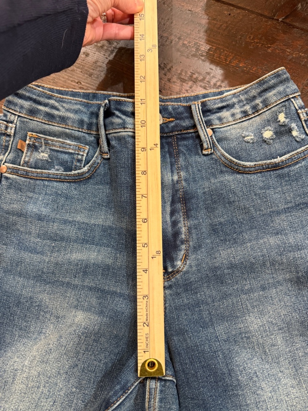 JUDY BLUE Slim Fit Distressed High Rise Jeans 7/28 - Picture 11 of 11